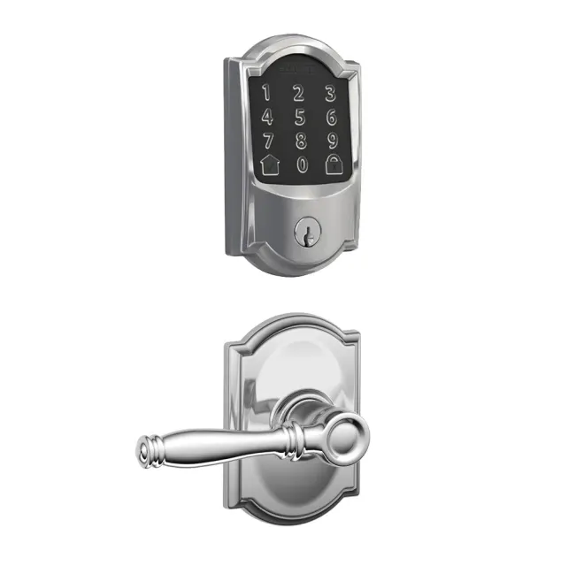 Schlage Encode WiFi Enabled Electronic Keypad Deadbolt and Birmingham Lever Set with Camelot Trim