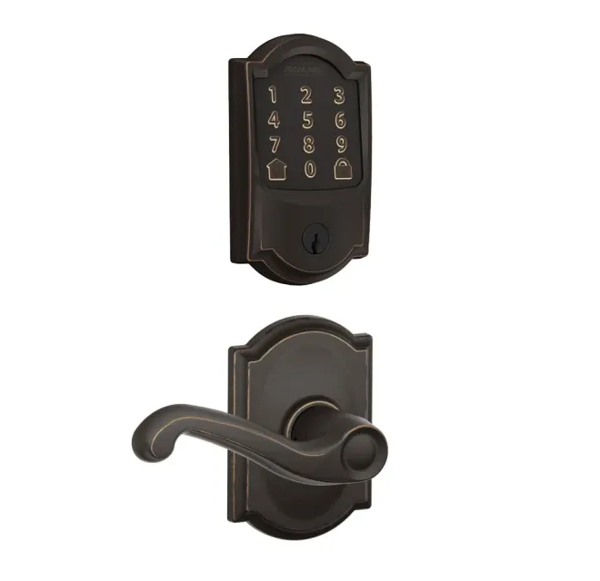 Schlage Encode WiFi Enabled Electronic Keypad Deadbolt and Flair Lever Set with Camelot Trim