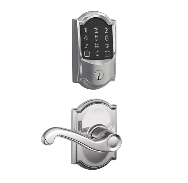 Schlage Encode WiFi Enabled Electronic Keypad Deadbolt and Flair Lever Set with Camelot Trim