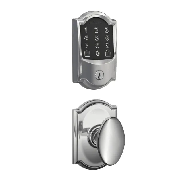 Schlage Encode WiFi Enabled Electronic Keypad Deadbolt and Siena Knob Set with Camelot Trim