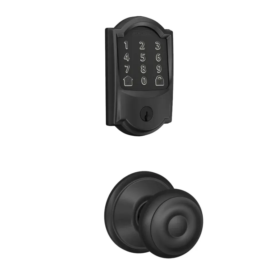 Schlage Encode WiFi Enabled Electronic Keypad Deadbolt with Camelot Trim and Georgian Knob Set