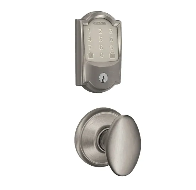 Schlage Encode WiFi Enabled Electronic Keypad Deadbolt with Camelot Trim and Siena Knob Set