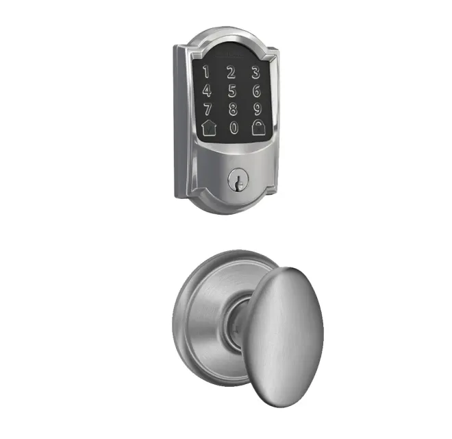 Schlage Encode WiFi Enabled Electronic Keypad Deadbolt with Camelot Trim and Siena Knob Set