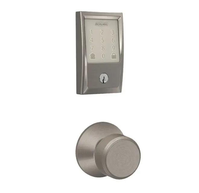 Schlage Encode WiFi Enabled Electronic Keypad Deadbolt with Century Trim and Bowery Knob Set