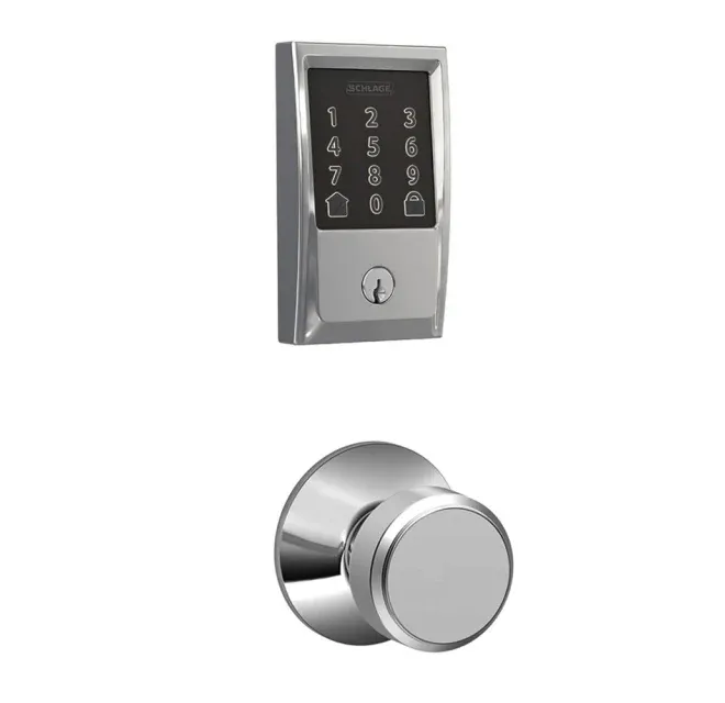 Schlage Encode WiFi Enabled Electronic Keypad Deadbolt with Century Trim and Bowery Knob Set