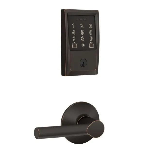 Schlage Encode WiFi Enabled Electronic Keypad Deadbolt with Century Trim and Broadway Lever Set