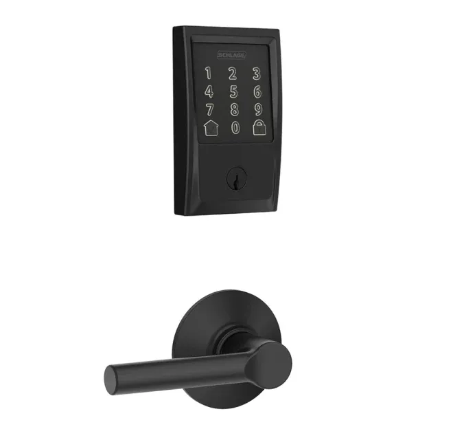 Schlage Encode WiFi Enabled Electronic Keypad Deadbolt with Century Trim and Broadway Lever Set