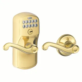 Schlage Keyed Lever and Flair Lever With Auto Lock Plymouth Trim