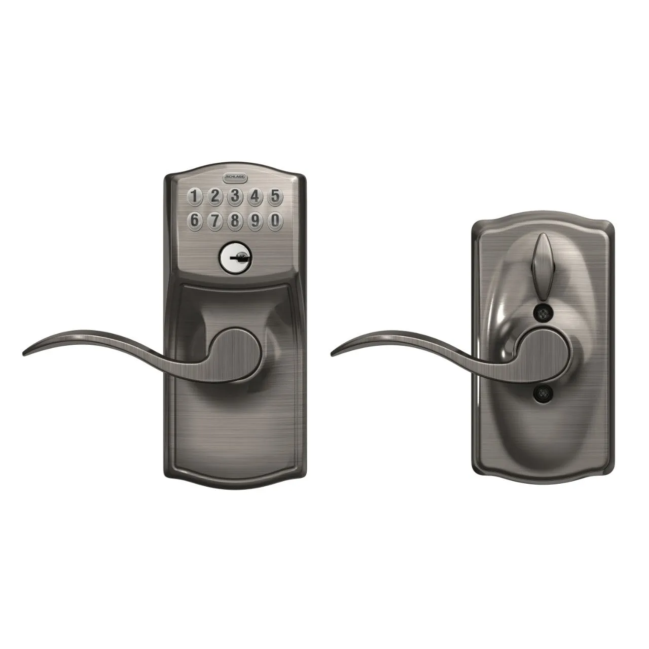 Schlage Keypad Lever and Accent Lever With Flex Lock Camelot Trim