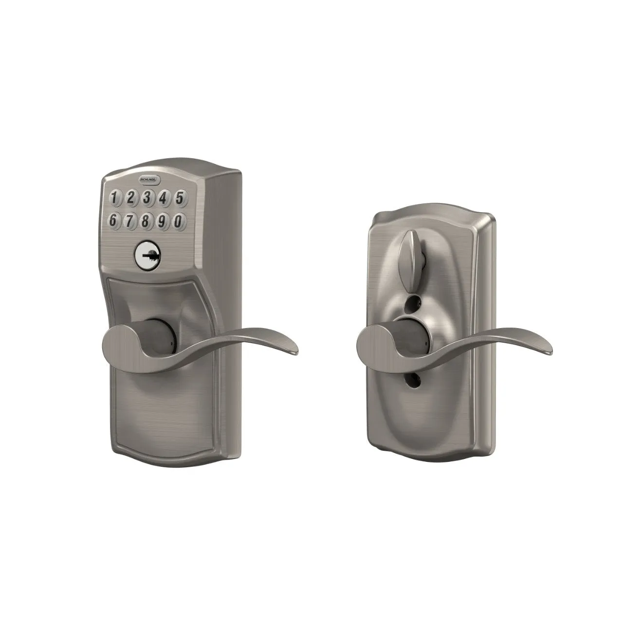 Schlage Keypad Lever and Accent Lever With Flex Lock Camelot Trim