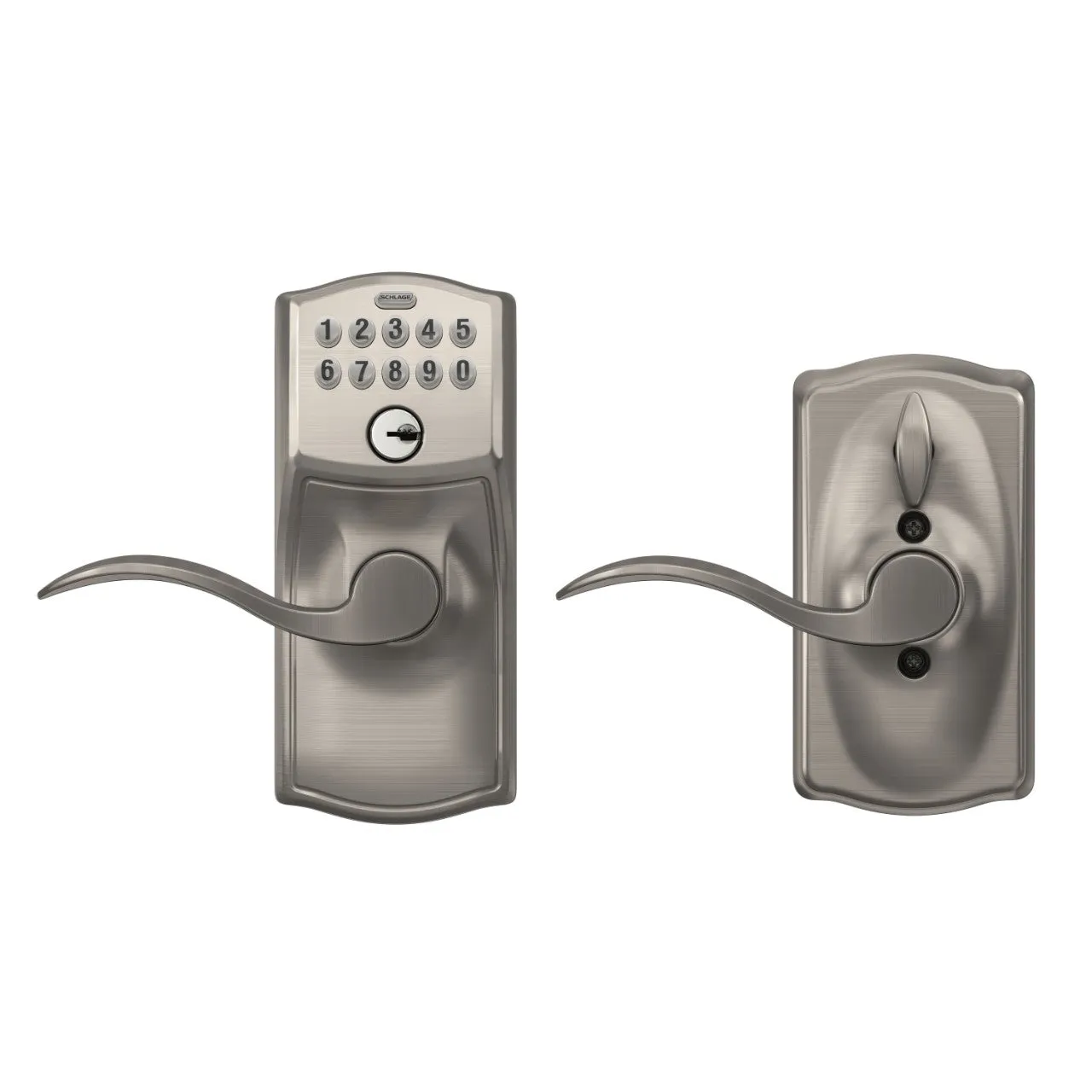 Schlage Keypad Lever and Accent Lever With Flex Lock Camelot Trim