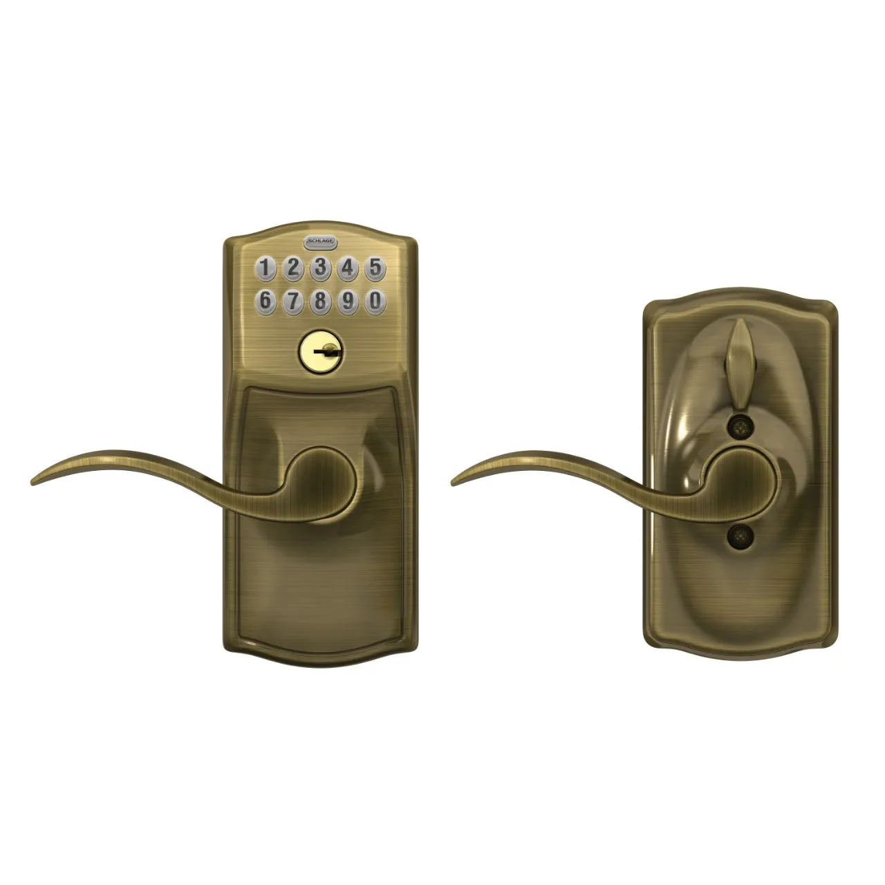 Schlage Keypad Lever and Accent Lever With Flex Lock Camelot Trim