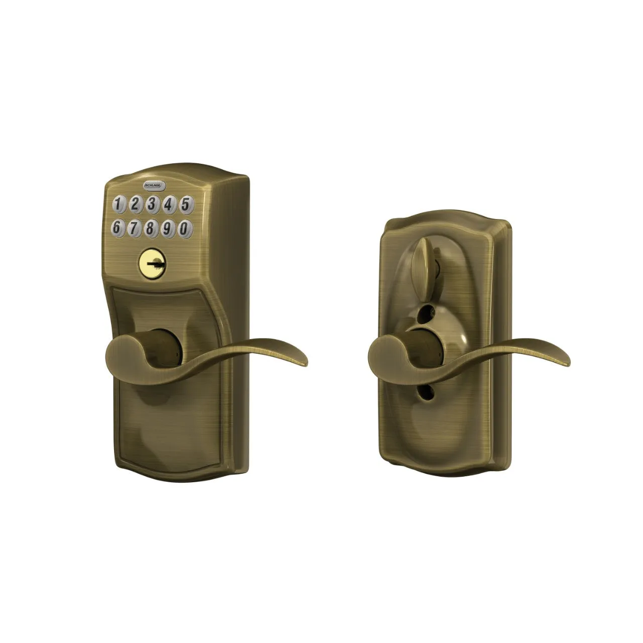 Schlage Keypad Lever and Accent Lever With Flex Lock Camelot Trim