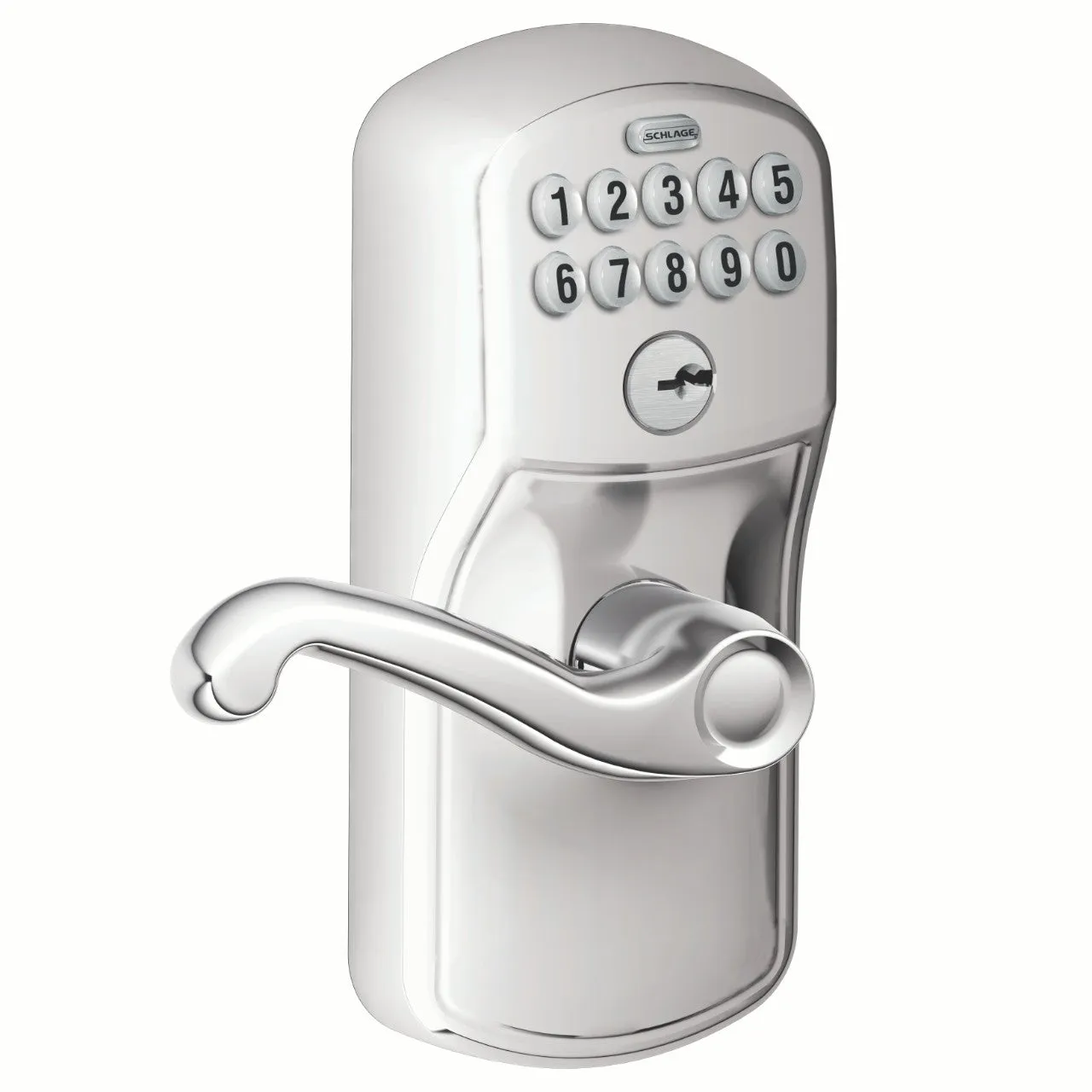 Schlage Keypad Lever and Flair Lever With Flex Lock Plymouth Trim