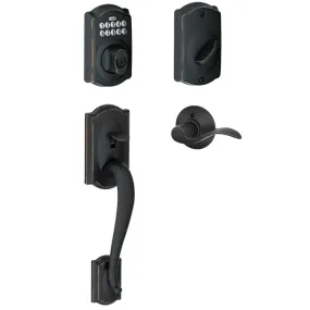 Schlage Residential FE365 - Camelot Electronic Handleset with Accent Lever