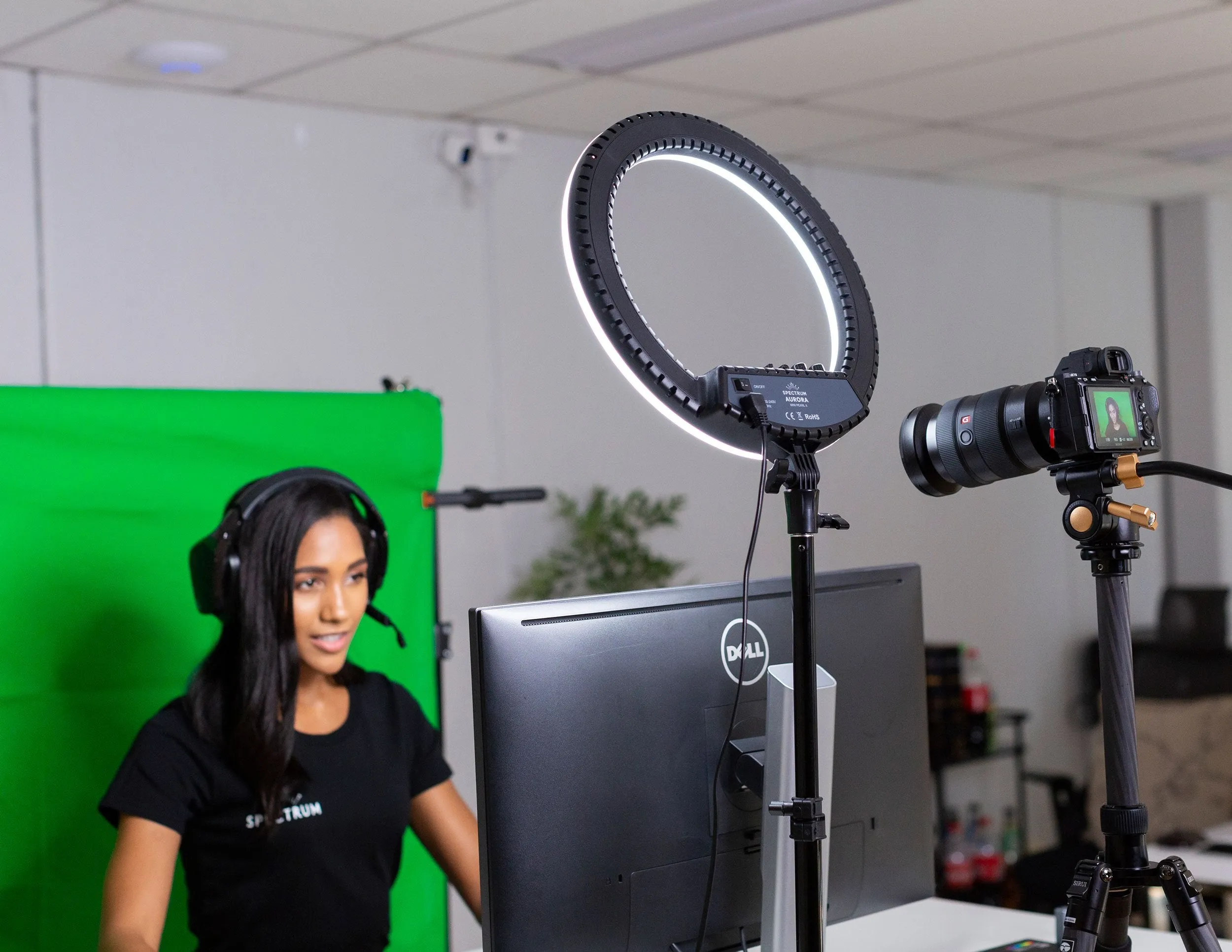 Spectrum 'TWITCH KIT' Chroma Key Green Screen Gaming Ring Light Setup