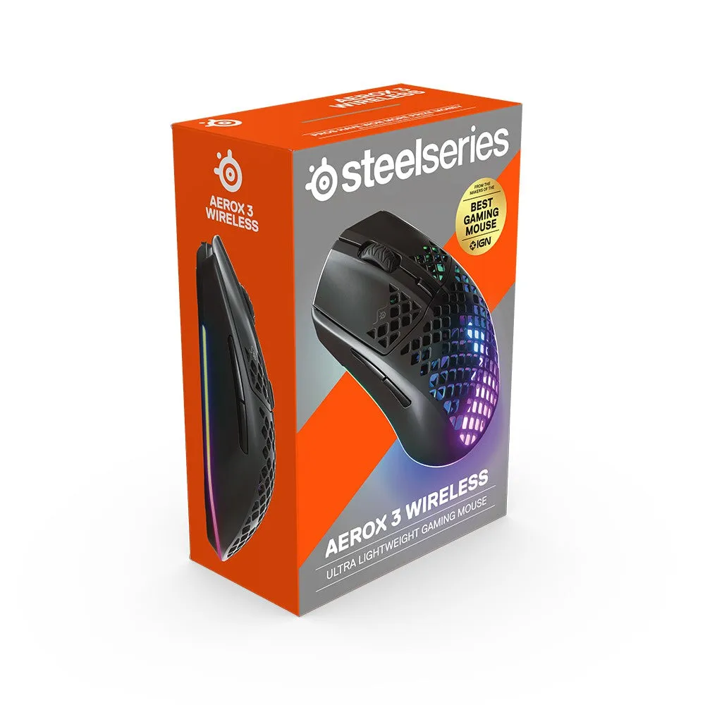 SteelSeries Aerox 3 Wireless  Ultra Lightweight  Gaming RGB Mouse (62604)