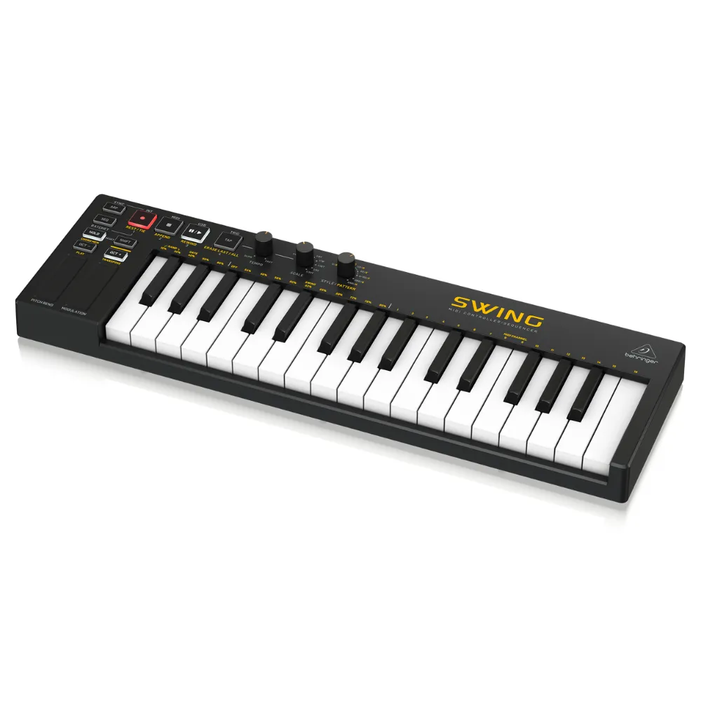 SWING Behringer 32-Key USB MIDI Controller Keyboard with 64-Step Polyphonic Sequencing,