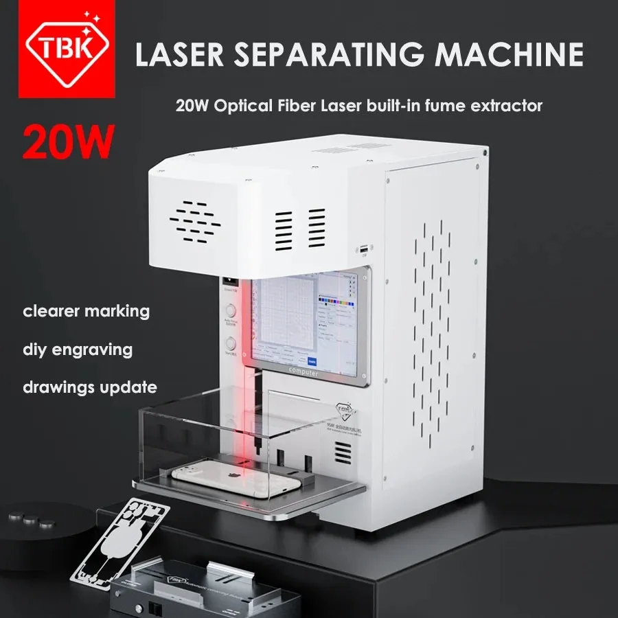 TBK 958F TBK958F TBK-958F 20W Optical Fiber Laser Separator Mobile Phone Back Cover Glass Screen Removal Marking Engrave Machine