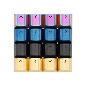 Teamwolf Arrow Key stainless steel MX Metal Keycap for keyboard gaming key  R4 light through back lit Black Blue Gold gradient