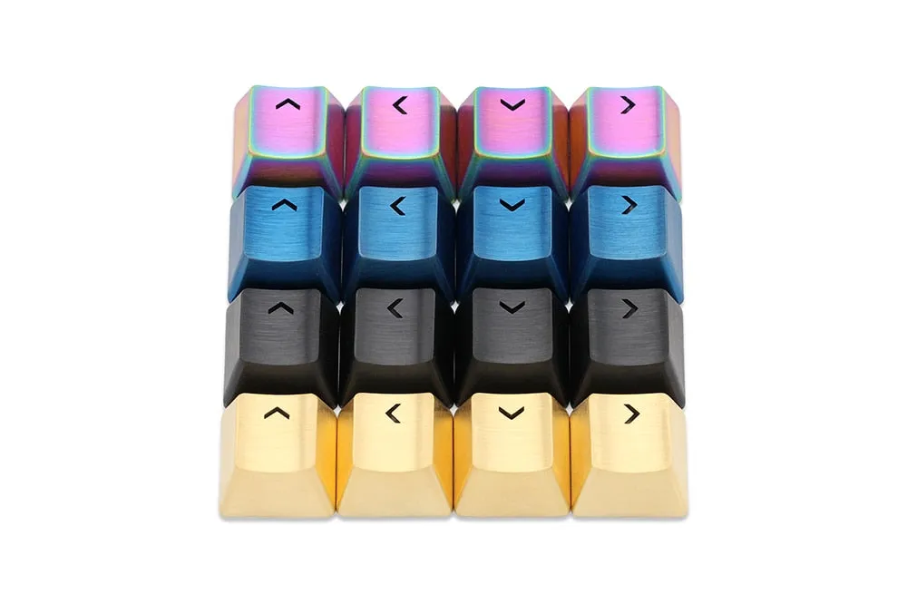 Teamwolf Arrow Key stainless steel MX Metal Keycap for keyboard gaming key  R4 light through back lit Black Blue Gold gradient