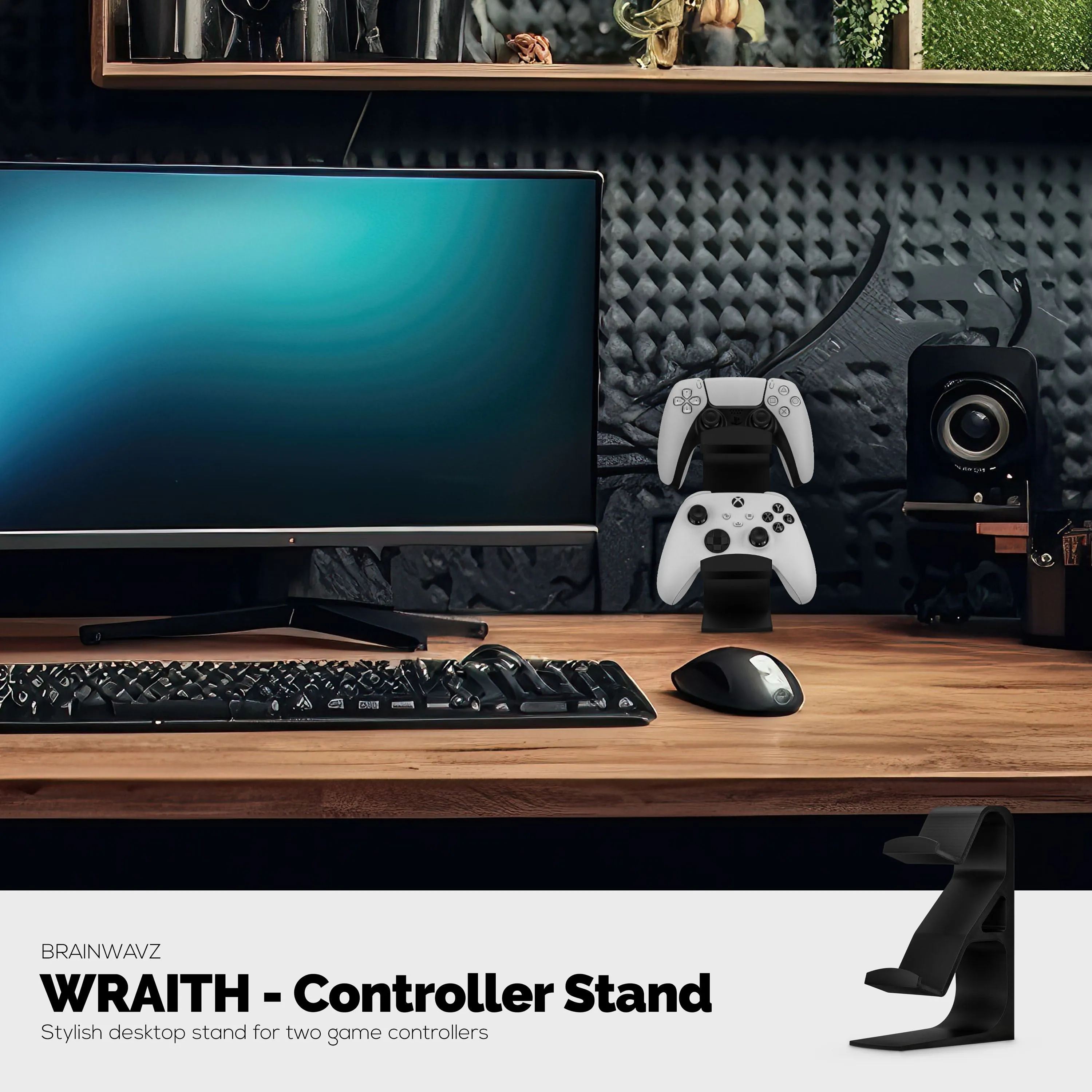 The Wraith - Dual Game Controller Stand for Desk - Universal Design For All Gamepads