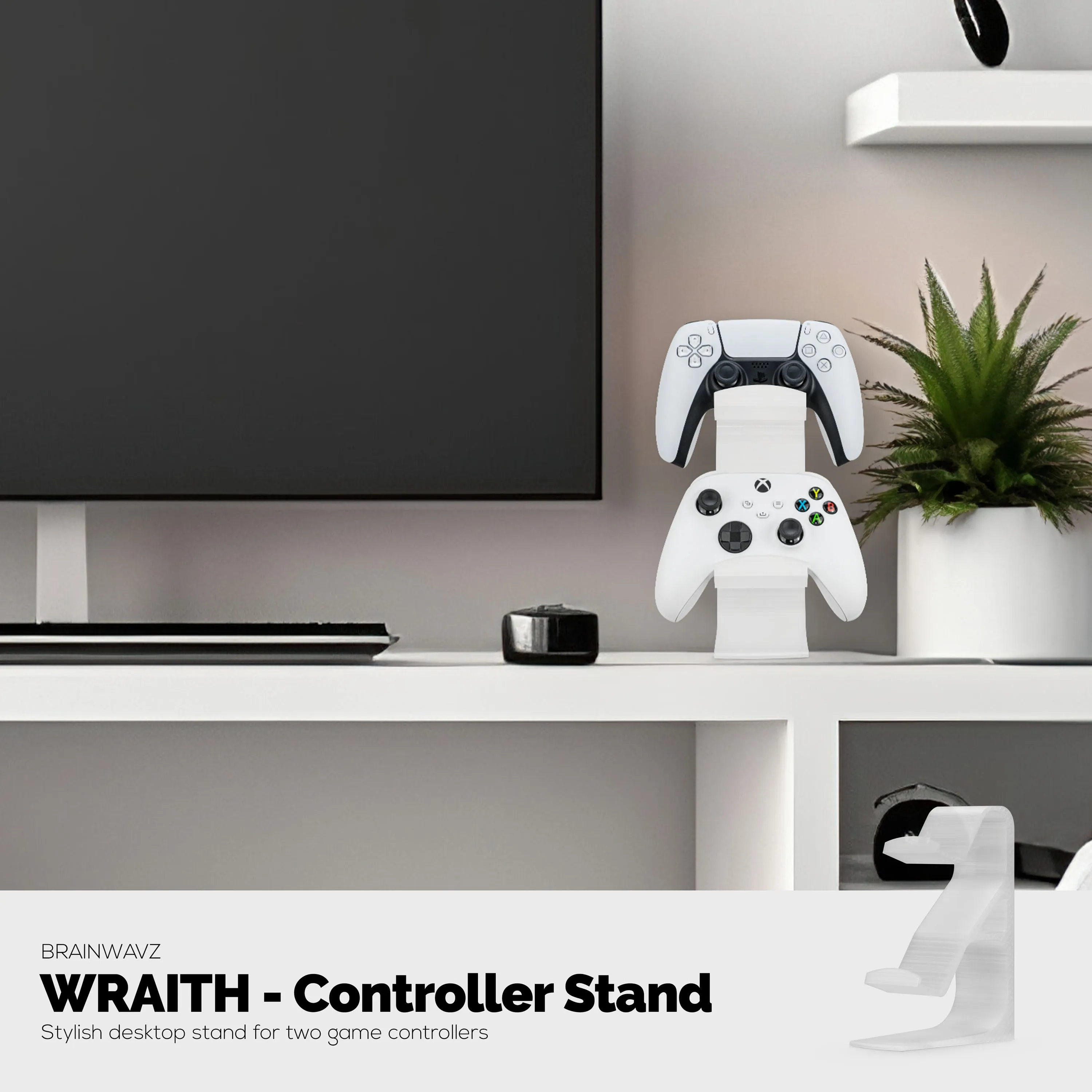 The Wraith - Dual Game Controller Stand for Desk - Universal Design For All Gamepads