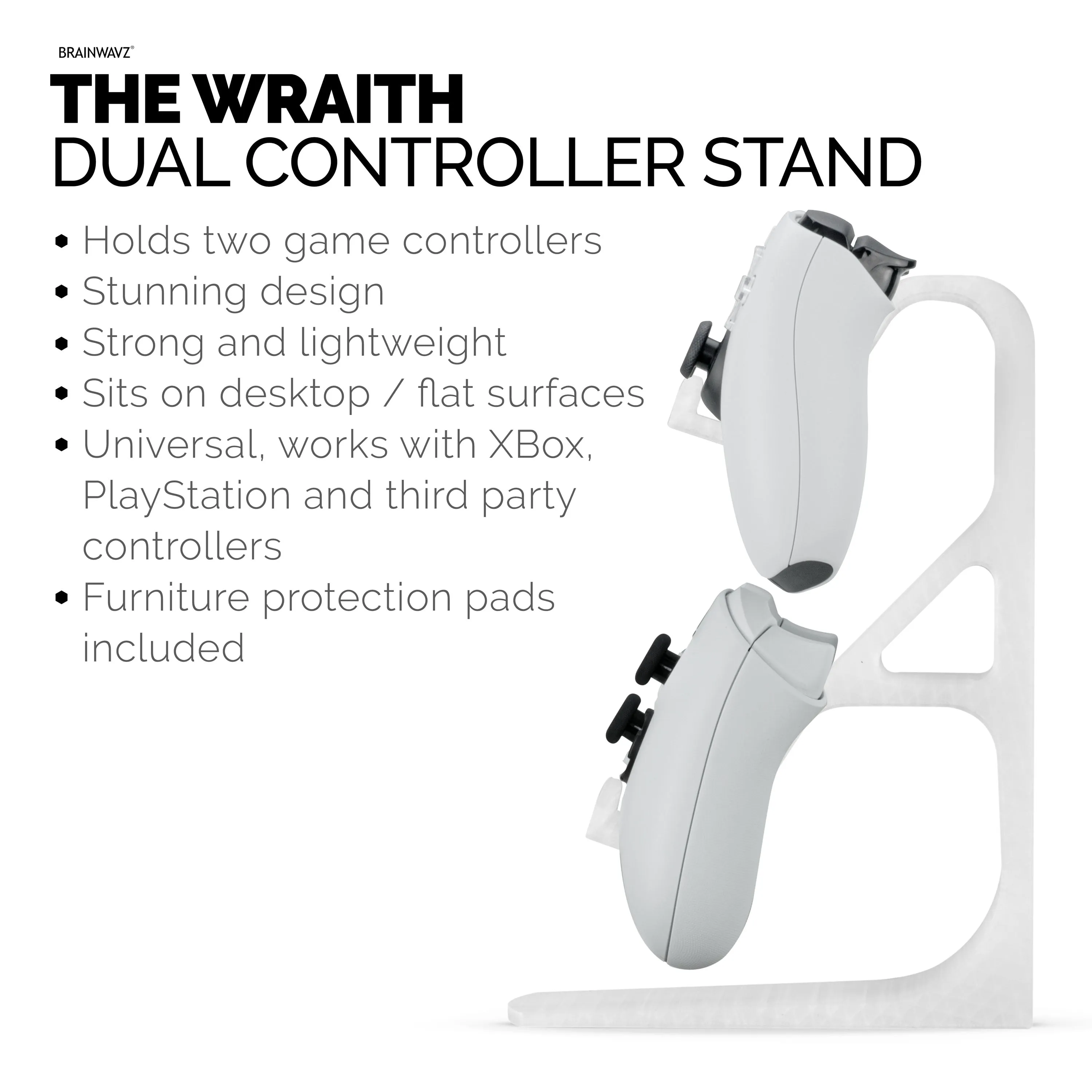 The Wraith - Dual Game Controller Stand for Desk - Universal Design For All Gamepads