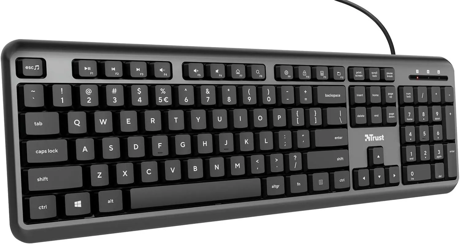 Trust ODY 1.8M Silent Keyboard UK QWERY Black - 24511