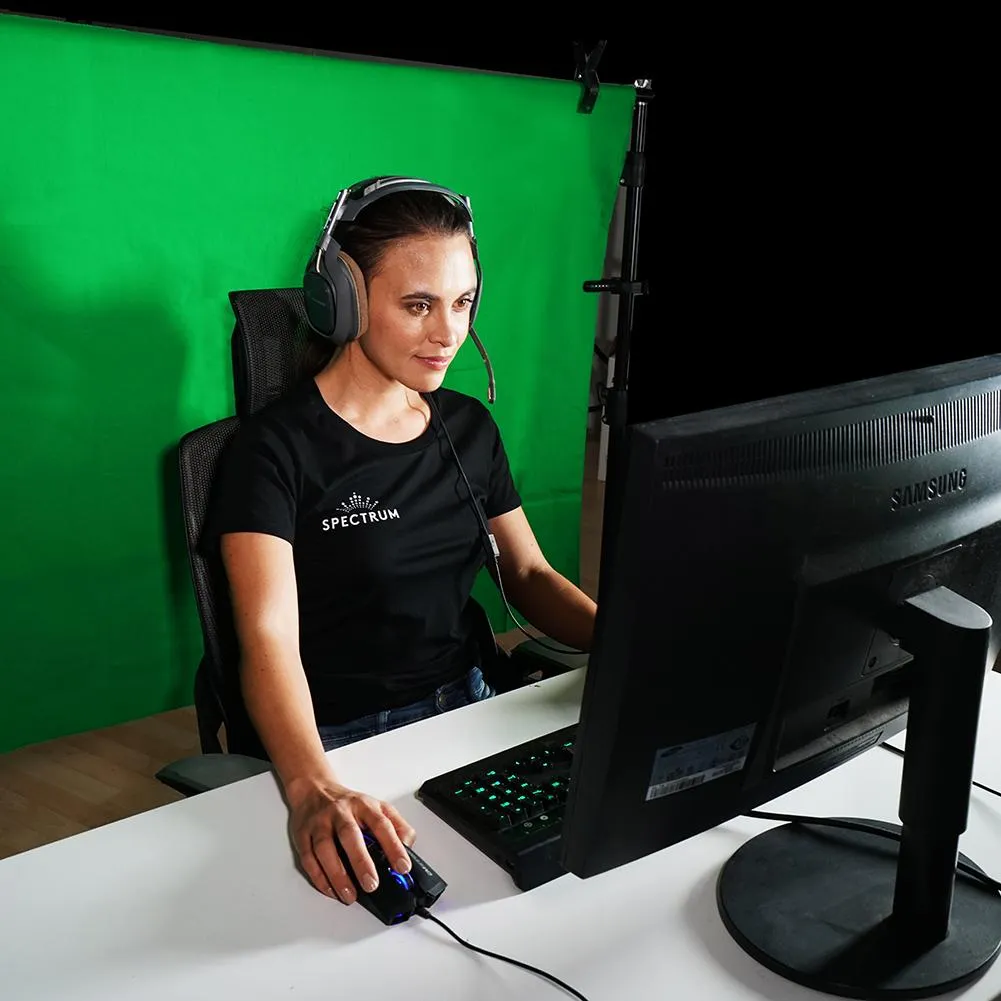 'TWITCH KIT PRO' Chroma Key Green Screen Gaming Ring Light Setup - Spectrum