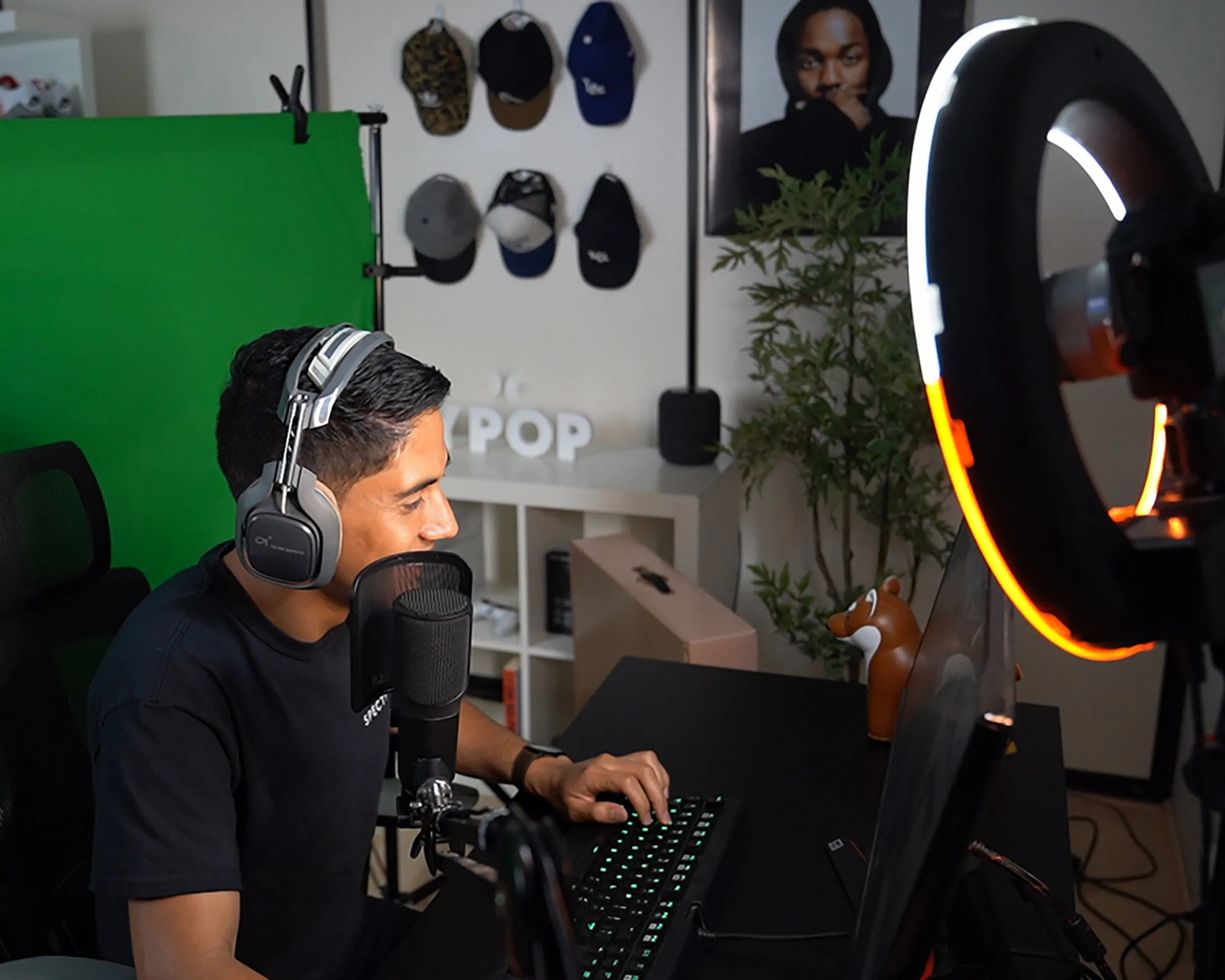 'TWITCH KIT PRO' Chroma Key Green Screen Gaming Ring Light Setup - Spectrum