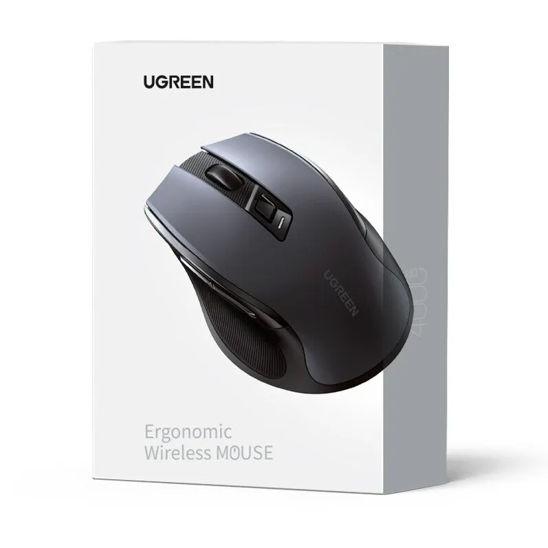 UGREEN Ergonomic Mouse with 2.4GHz Wireless Nano Receiver, 4000 Max DPI and 6 Programmable Buttons for PC and Laptops | 90855