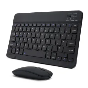 Ultra-Slim Rechargeable Portable Bluetooth Keyboard and Mouse Comb for Android Windows Tablet Cell Phone iPhone - Black