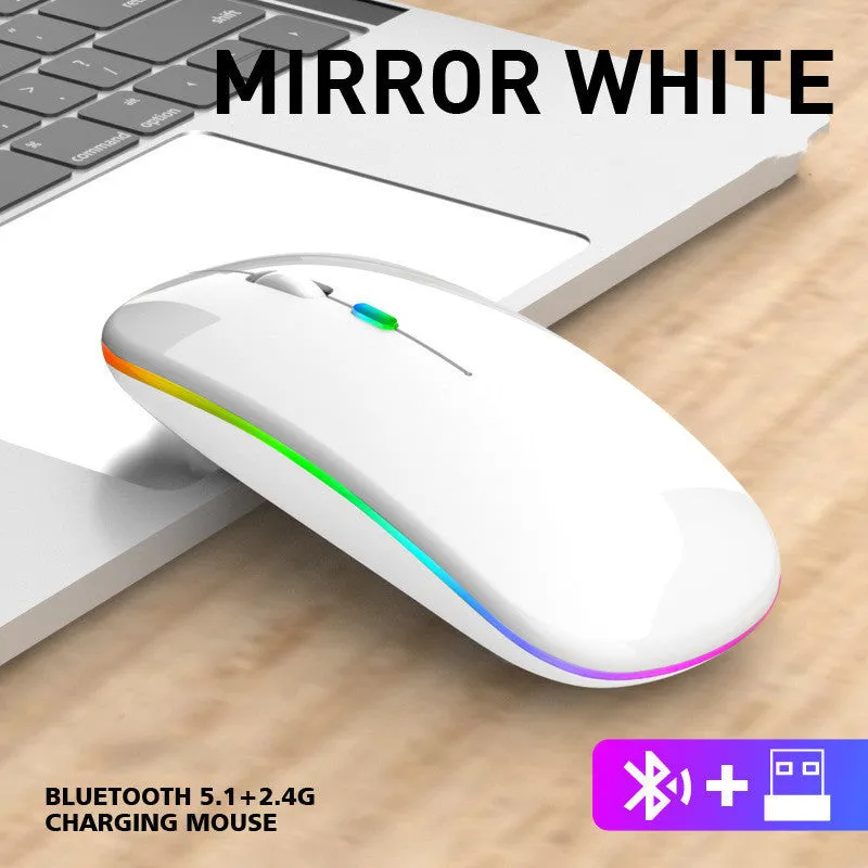 Ultra-thin Wireless Colorful Luminous Charging Mouse