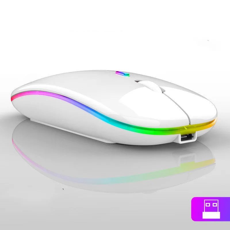 Ultra-thin Wireless Colorful Luminous Charging Mouse