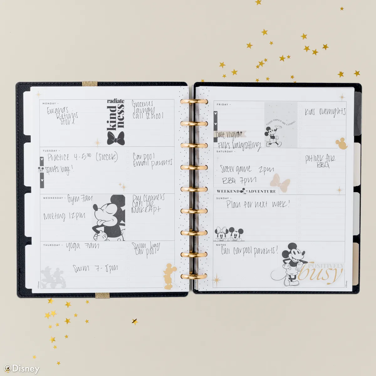 Undated DELUXE Disney Mod Mickey Mouse Customizable Planner - Classic Horizontal Layout - 12 Months