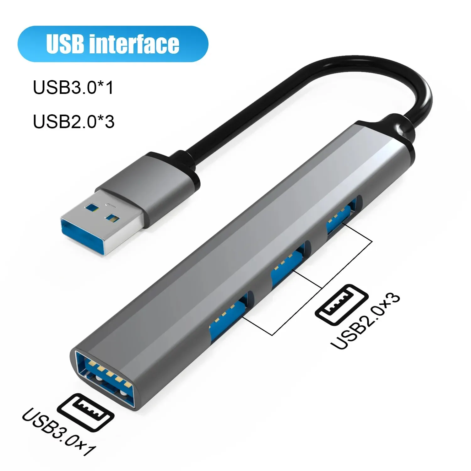 USB 3.0 4 Port Hub OTG Adapter 5GPB High Speed USB 3.0 2.0 Splitter 4 Lenovo Xiaomi Macbook Pro Air