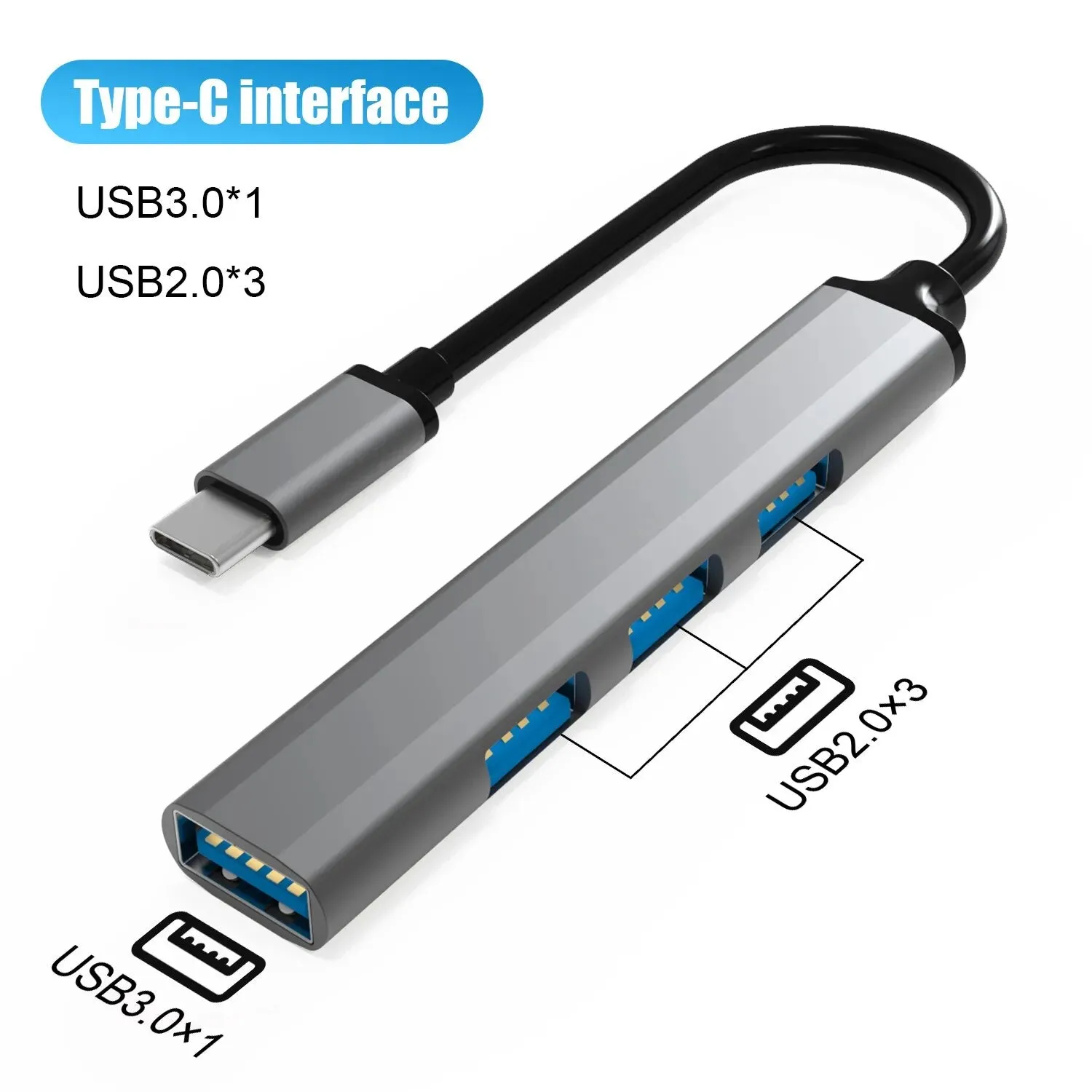 USB 3.0 4 Port Hub OTG Adapter 5GPB High Speed USB 3.0 2.0 Splitter 4 Lenovo Xiaomi Macbook Pro Air