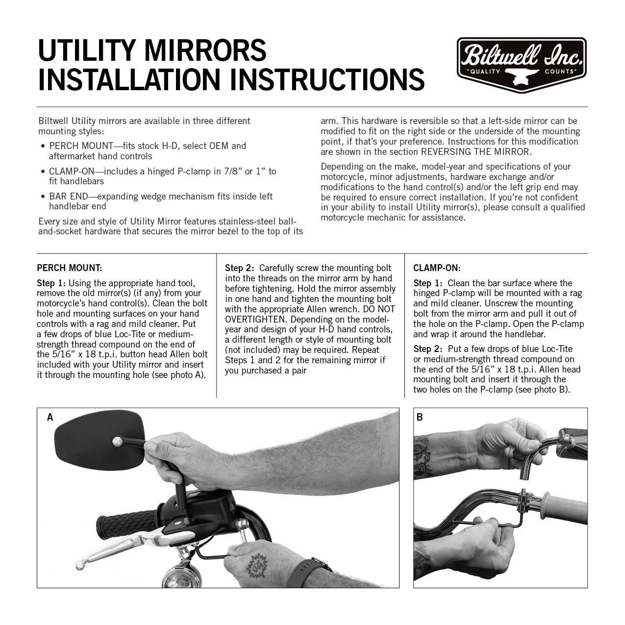 Utility Mirror Short Arm Round CE Clamp-on - Chrome