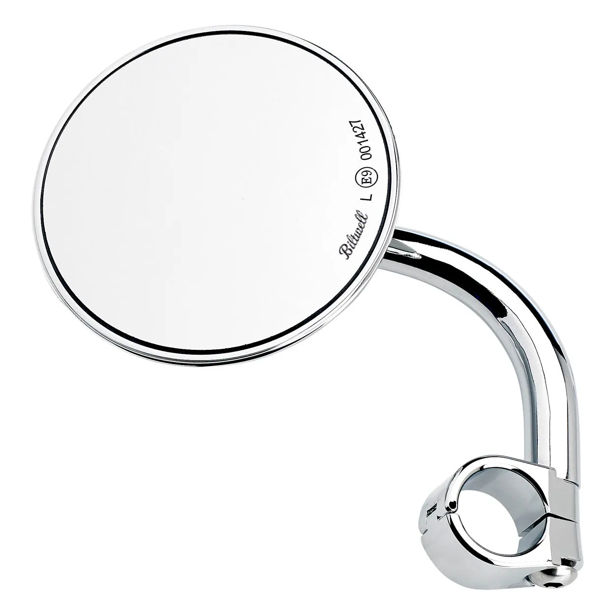 Utility Mirror Short Arm Round CE Clamp-on - Chrome