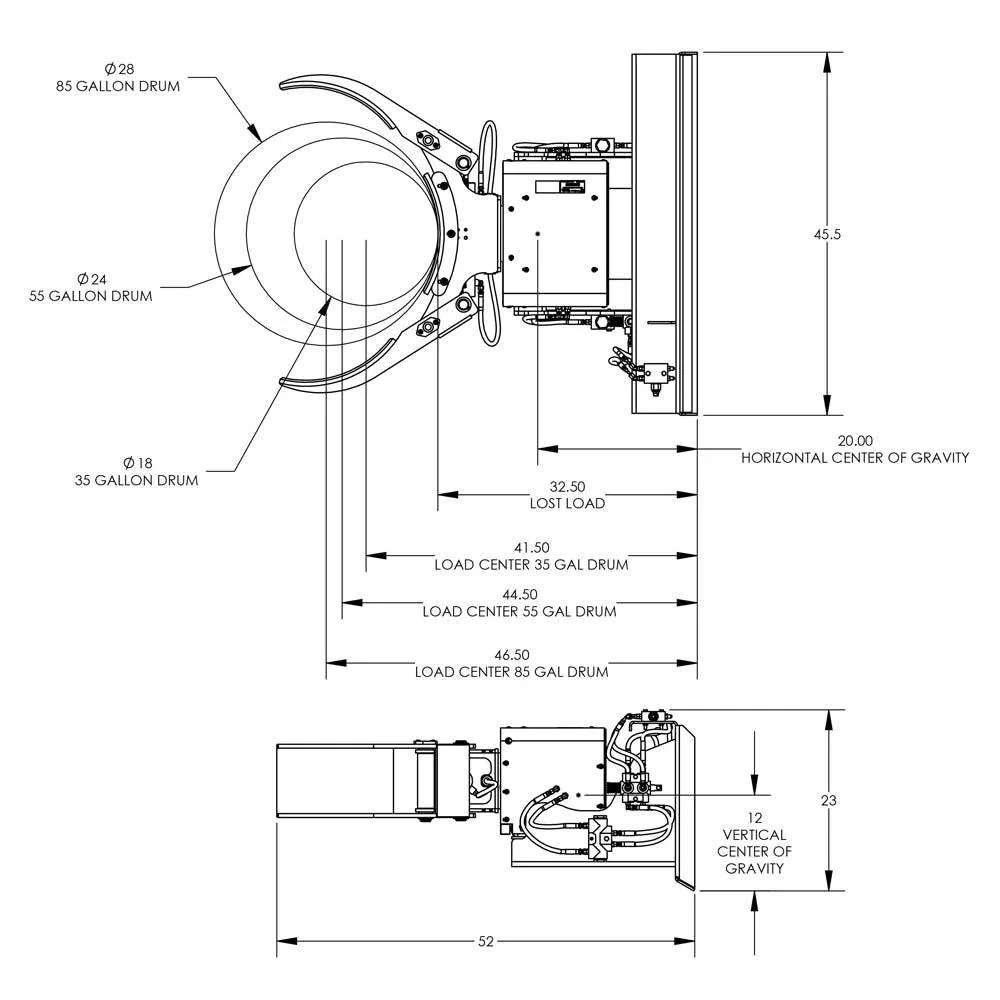 Valley Craft Drum Clamp & Rotate Powered Skid Steer Attachment