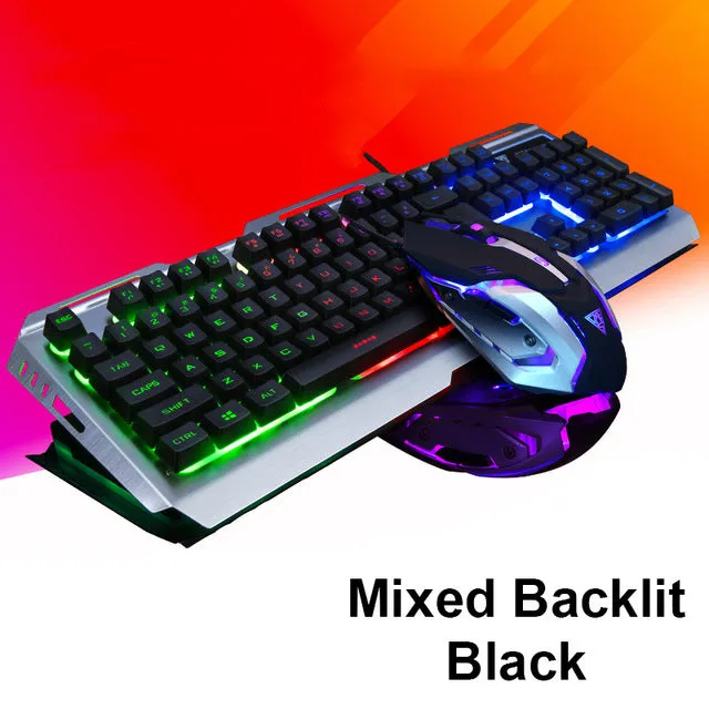 Wired Backlit illuminated Multimedia Ergonomic Usb Gaming Keyboard Gamer   3200DPI Optical Pro Gamer Mouse PC Laptop Computer