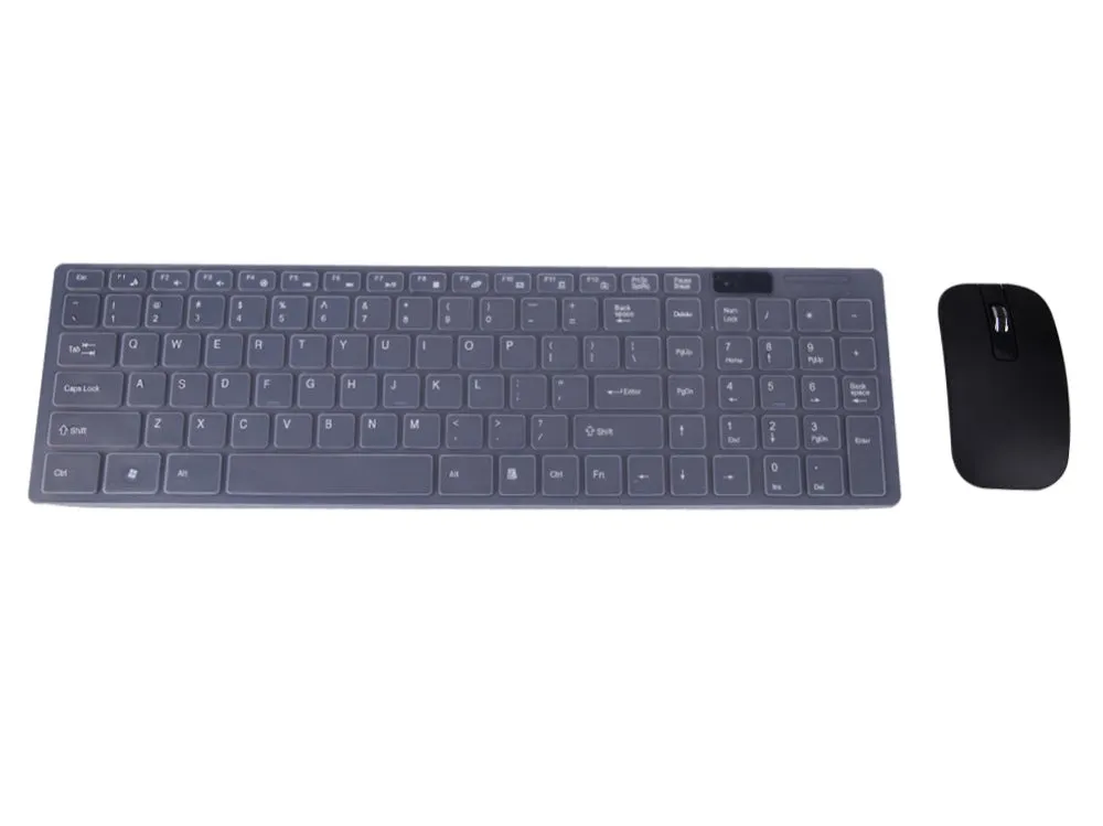 Wireless Keyboard And Mouse Slim Full Black