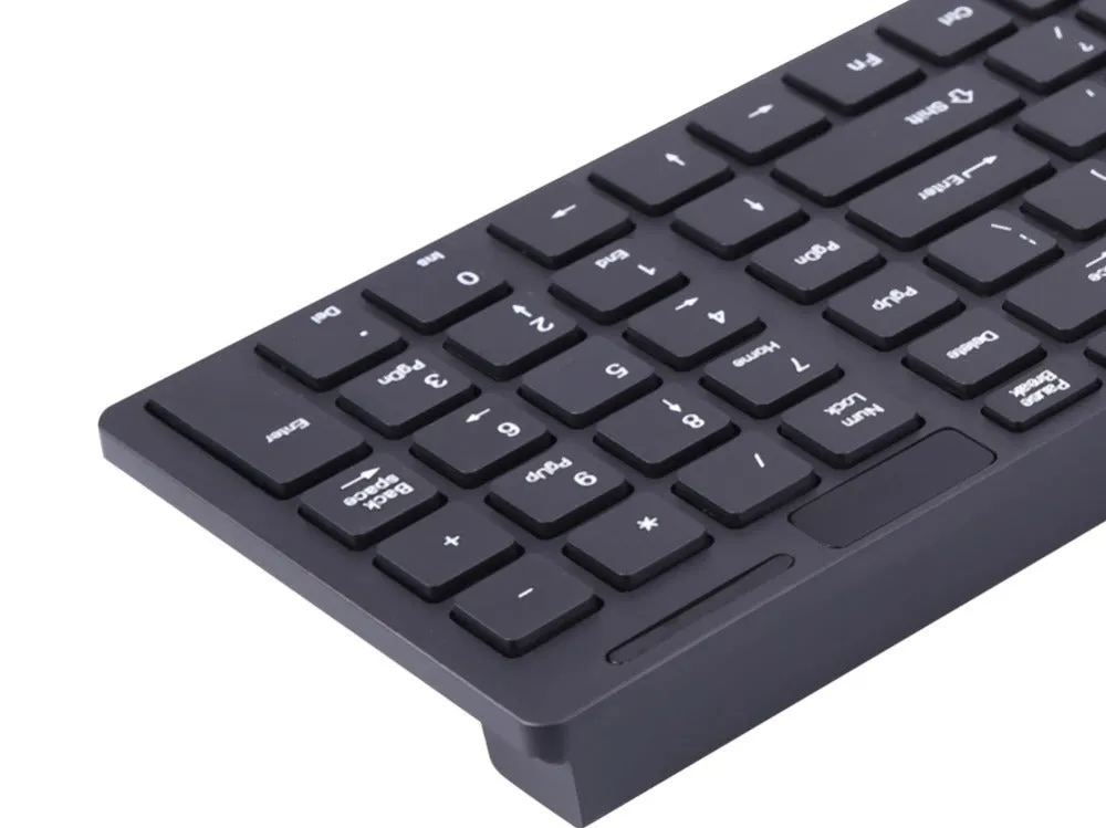 Wireless Keyboard And Mouse Slim Full Black