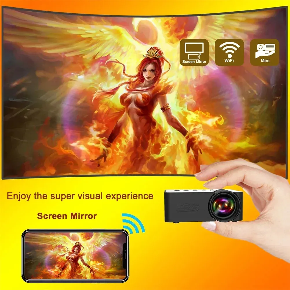 YT100 Portable Smart Projector WiFi Mini Projector HD Video Projector Compatible For Smart Phones Tablet Accessories