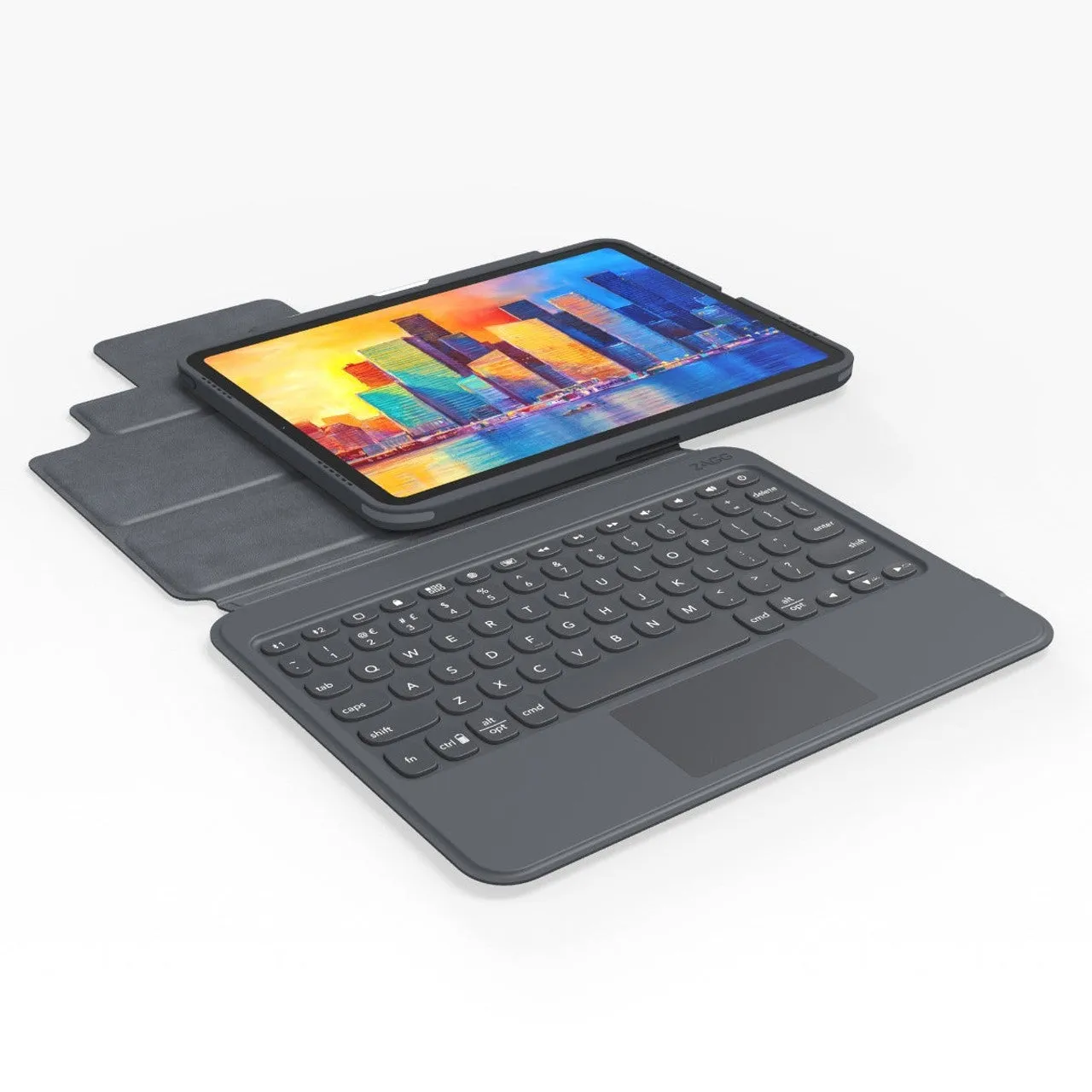 Zagg Pro Keys - Keyboard And Folio Case - Backlit - Bluetooth - Uk - Charcoal Keyboard, Charcoal Case - For Apple 12.9-I