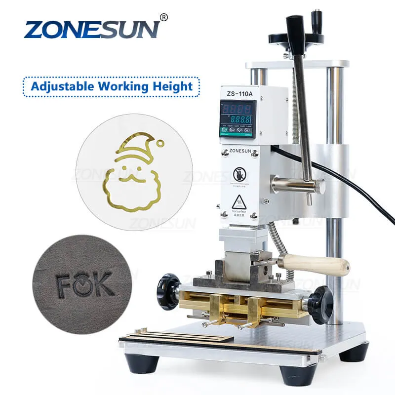 ZONESUN ZS-110A Custom Logo Upgrade Digital Hot Foil Stamping Machine Leather Shop Brand Iron Embossing Bronze Tool Paper DIY Craft Supply