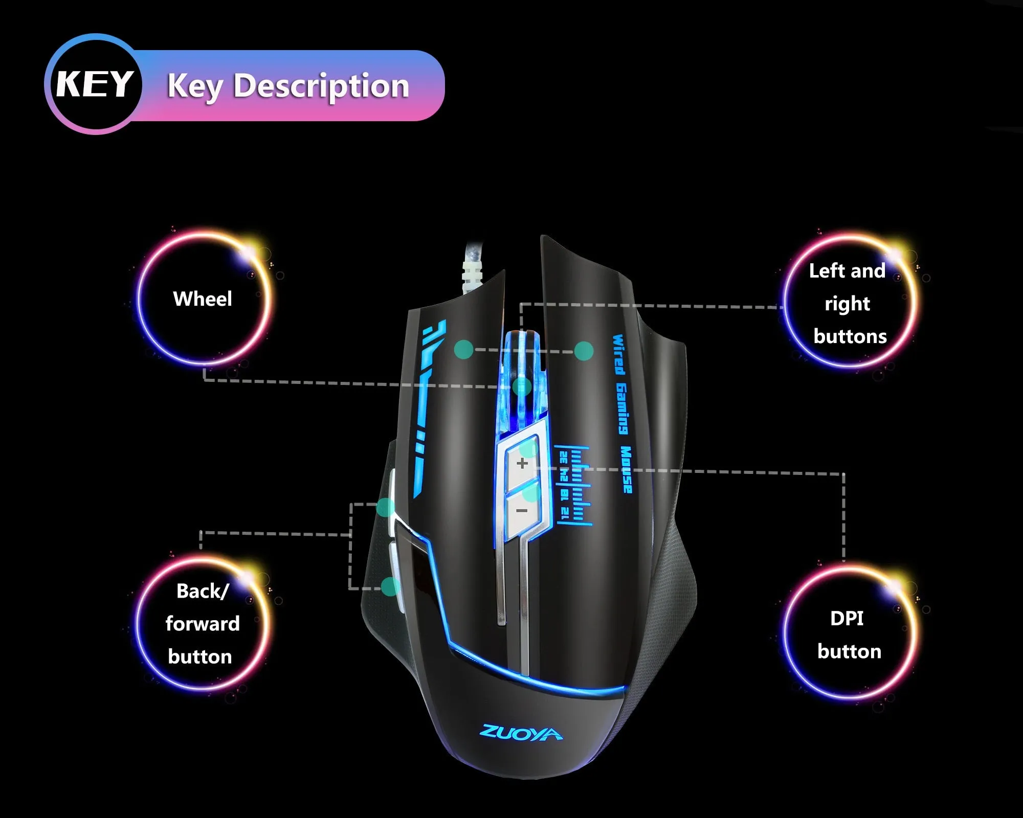 ZUOYA PC Gaming Mouse Wired